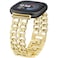 JR.DM JRDM Gold Watch Bands for Women Compatible with Fitbit Versa 4Versa 3Fitbit Sense 2Sense Band Adjustable Metal Strap Cowboy Steel Double Chain Bracelet