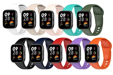 Lemspum Sport Silicone Wrist Bands Compatible with Xiaomi Redmi Watch 3 Mi Watch Lite 3 Replacement Accessories Strap Waterproof One Size 5587 10 Packs