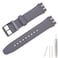Lijinlan Replacement Silicone Band for Swatch 17mm 19mm 20mm Waterproof Wristband Watch Strap for Swatch 17mm Gray