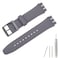 Lijinlan Replacement Silicone Band for Swatch 17mm 19mm 20mm Waterproof Wristband Watch Strap for Swatch 17mm Gray