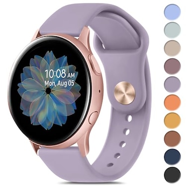 Meliya Bands Compatible with Samsung Galaxy Watch Active 2 20mm Soft Silicone Sport Replacement Strap for Galaxy Watch Active 2 Women Men Lavender