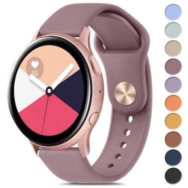 Meliya Bands Compatible with Samsung Galaxy Watch Active 2 20mm Soft Silicone Sport Replacement Strap for Galaxy Watch Active 2 Women Men Smoke Violet