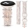 Minyee Floral Engraved Band Charms Compatible with Google Pixel Watch 43 41mm 21 Bands Women Cute Soft Silicone Flower Straps with Decorative Ring Loop for Pixel Watch 2 With Band Starlight