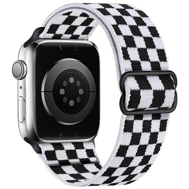 MITERV Stretchy Nylon Loop Bands Compatible with Apple Watch 38mm 40mm 41mm 42mm 44mm 49mm Adjustable Soft Elastics Strap Compatible with Apple Watch SE Ultra iWatch Series 87654321 Black and