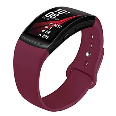 NAHAI Soft Silicone Replacement Bands for Samsung Gear Fit 2 and Fit 2 Pro Smartwatch Small Wine Red