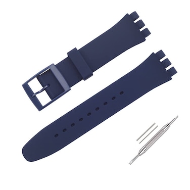 OLXIYOC Watch Strap for Swatch Silicone Waterproof Watch Strap Navy Blue 19mm