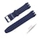 OLXIYOC Watch Strap for Swatch Silicone Waterproof Watch Strap Navy Blue 19mm