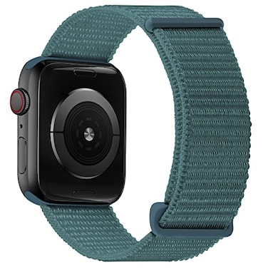 OXWALLEN Sport Loop Nylon Band Compatible with Apple Watch Series 1110987654 SE 321 42mm 41mm 40mm 38mm Adjustable Comfortable Braided Fabric Rugged Strap for iWatch Women Men Pine Green