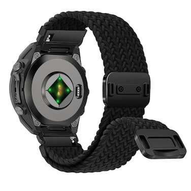 RosMank 20mm Quickfit Braided Watch Band Compatible with Garmin Fenix 8 AMOLED 43mm7S Pro7S6S Pro6S5S5S Plus Nylon Woven Replacement Strap for Approach S70 42mmInstinct 2SDescent Mk3s Black
