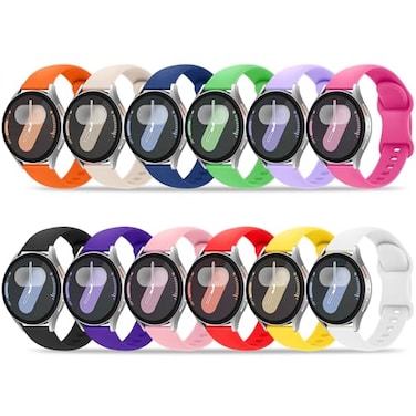 Tiorecime 12 Pack Bands Compatible with Samsung Galaxy Watch 7 6 5 4 40mm 44mm6 4 Classic 43mm 47mm 42mm 46mm5 Pro 45mmActive 2 Band 20mm Soft Silicone Sport Replacement Strap for Women Men