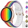 TOOLAIK Rainbow Bands Compatible with Samsung Active 2 Galaxy Watch 3 More 20mm Silicone Watch Bands for Women Men