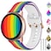 TOOLAIK Rainbow Bands Compatible with Samsung Active 2 Galaxy Watch 3 More 20mm Silicone Watch Bands for Women Men