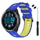 TopPerfekt Band Compatible with Garmin Forerunner 965 Soft Silicone Replacement Watch Band Strap for 965 Smart Watch for Women Men Blue Yellow