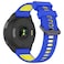 TopPerfekt Band Compatible with Garmin Forerunner 965 Soft Silicone Replacement Watch Band Strap for 965 Smart Watch for Women Men Blue Yellow