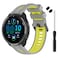 TopPerfekt Band Compatible with Garmin Forerunner 965 Soft Silicone Replacement Watch Band Strap for 965 Smart Watch for Women Men Grey Yellow