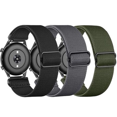 TUCOMO 3 Pack Stretchy Nylon Watch Bands Compatible with Amazfit Bip 6Bip 5GTR 4 GTR 3 ProGTR 3GTR 2GTR 2eGTR 47mm 22mm Loop Elastic Straps for Amazfit BalanceCheetah Men Women