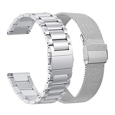 ViCRiOR Compatible with 18mm Garmin Vivoactive 4S Venu 2s Venu 3S Vivomove 3S Bands Solid Stainless Steel Watchband Mesh Strap Bracelet Replacement Band for Garmin Forerunner 255s265S