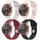Wanme Bands for Samsung Galaxy Watch 3 Band 41mm Women Men 4 PACK 20mm Soft Silicone Adjustable Sport Strap Replacement Wristbands for Galaxy Watch 3 41mm BlackWineRedWhitePinkSand