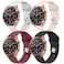 Wanme Bands for Samsung Galaxy Watch 3 Band 41mm Women Men 4 PACK 20mm Soft Silicone Adjustable Sport Strap Replacement Wristbands for Galaxy Watch 3 41mm BlackWineRedWhitePinkSand