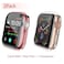 JULK 2Pack 44mm Case for Apple Watch New SE 3 2025 Series SE 65 4 Screen Protector Overall Protective Soft Case TPU HD UltraThin Cover for iWatch 1 Rose Pink 1 Transparent