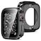 Amizee 2 in 1 Case 2Pack Compatible with Apple Watch Series 9 Series 8 Series 7 45mm with Builtin Screen Protector Straight Edge Hard PC Full Body Protective Cover for iWatch 45mm Black