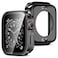 Amizee 2 in 1 Case 2Pack Compatible with Apple Watch Series 9 Series 8 Series 7 45mm with Builtin Screen Protector Straight Edge Hard PC Full Body Protective Cover for iWatch 45mm Black