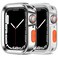 Amizee 2 Pack Rugged Case Compatible with Apple Watch Case Series 987 41mm SE 321 Series 654 40mm Soft TPU Shockproof Bumper Drop Proof Protective Cover for iWatch Plating SilverClear