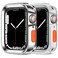 Amizee 2 Pack Rugged Case Compatible with Apple Watch Case Series 987 41mm SE 321 Series 654 40mm Soft TPU Shockproof Bumper Drop Proof Protective Cover for iWatch Plating SilverClear