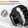 Amizee Rugged Case Compatible with Apple Watch Case Series 987 45mm SE 321 Series 654 44mm Soft TPU Shockproof Bumper Drop Proof Protective Cover Compatible with iWatch Black