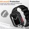 Amizee Rugged Case Compatible with Apple Watch Case Series 987 45mm SE 321 Series 654 44mm Soft TPU Shockproof Bumper Drop Proof Protective Cover Compatible with iWatch Black