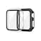 EDIMENS 2 Pack Hard PC Case Compatible with Apple Watch Series 6 SE 54 44mm Women Men Overall PC Case Slim Tempered Glass Screen Protector Protective Cover for Apple iWatch 44mm SE Clear Black