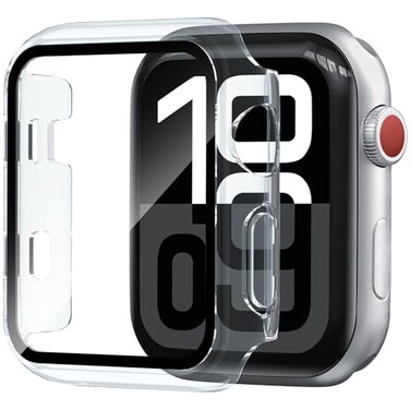 Foamia 2 Pack Case for Apple Watch Screen Protector Hard PC Case with Tempered Glass Protective Cover Guard Bumper Slim Apple Watch Cover for iWatch Series 3 2 1 ClearClear 42mm