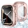 Goton 2 in 1 Waterproof Case for Apple Watch Screen Protector Series 654 SE 321 44mm 360 Protective Glass Face Cover Hard PC Bumper Back Frame for iWatch Accessories 44 mm