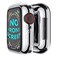 HANKN Soft TPU Case Compatible with Apple Watch Series 4 5 6 SE 44mm Plated Shockproof UltraThin Iwatch Shell Cover Bumper No Front Screen Protector Silver 44mm