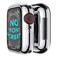 HANKN Soft TPU Case Compatible with Apple Watch Series 4 5 6 SE 44mm Plated Shockproof UltraThin Iwatch Shell Cover Bumper No Front Screen Protector Silver 44mm