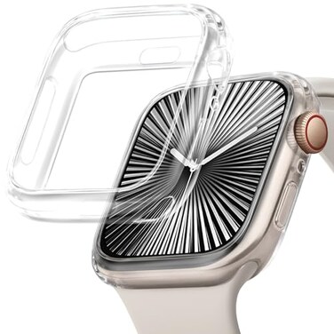 JR.DM JRDM 40mm Soft Flexible TPU Case Compatible for Apple Watch Series 654SE Touchable Screen Lightweight AntiScratch AllAround Protector Thin Guard Shockproof Cover Shiny Bumper for iWatch Clear