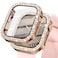 KADES Bling Case for Apple Watch 41mm with Builtin Screen Protector Sparkling Rhinestone Protective Cover Compatible with Apple Watch Series 9 8 7 41mm Rose Gold