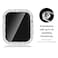 KADES Bling Case for Apple Watch with Builtin Screen Protector Tempered Glass Sparkling Rhinestone Protective Cover for iWatch Series SE3 SE2 6 5 4 SE 40mm White with Silver Edge