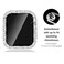 KADES Bling Case for Apple Watch with Builtin Screen Protector Tempered Glass Sparkling Rhinestone Protective Cover for iWatch Series SE3 SE2 6 5 4 SE 44mm White with Silver Edge