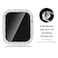 KADES Bling Case for Apple Watch with Builtin Screen Protector Tempered Glass Sparkling Rhinestone Protective Cover for iWatch Series SE3 SE2 6 5 4 SE 44mm White with Silver Edge