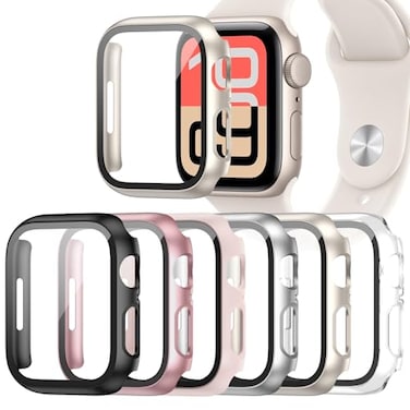 Landhoo 6 Pack Case for Apple Watch SE 3 2025SE 2SESeries 654 40mm with Tempered Glass Screen Protector Hard PC UltraThin Scratch Resistant Protective Cover for iWatch 40mm Accessories