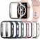 Landhoo 6 Pack Case for Apple Watch Series 987 41mm Tempered Glass Screen Protector Hard PC UltraThin Scratch Resistant Full Protective Face Cover Bumper for iWatch 41mm Accessories