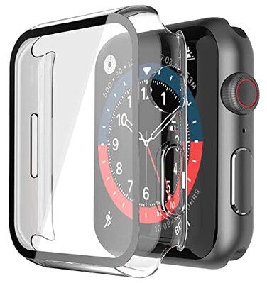 Misxi 2 Pack Hard PC Case with Tempered Glass Screen Protector Compatible with Apple Watch Series 9 2023 8 7 41mm UltraThin Scratch Resistant Cover for iWatch Transparent