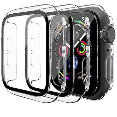 Mugust 3 Pack Case for Apple Watch Series 3 38mm Hard PC Case with Tempered Glass Screen Protector Waterproof AntiScratch HD UltraThin Full Protective Cover for iWatch 38mm Transparent