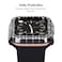 NewWays 2Pack Luxury Bling Case for Apple Watch Series 4 5 6 SE 44mm Double Row Sparkling Crystals Premium Jewelry Bumper Slim Protective Frame Cover for Women BlackClear