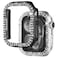NewWays 2Pack Luxury Bling Case for Apple Watch Series 4 5 6 SE 44mm Double Row Sparkling Crystals Premium Jewelry Bumper Slim Protective Frame Cover for Women BlackClear