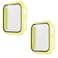 Pokanic 2 Pack Compatible with Apple Watch SE 6 5 4 Series iWatch 9H Tempered Glass Case Full Body Screen Protector Cover Wireless Charge Light Weight Scratch Resistant Proof Yellow 40mm