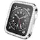 D & Rhinestone Case Compatible with Apple Watch 40mm Series 6SE 5 4 with Tempered Glass Screen Protector Bling Crystal Bumper Hard PC Thin Protective Cover for iWatch Women Men Silver