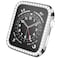 D & Rhinestone Case Compatible with Apple Watch 40mm Series 6SE 5 4 with Tempered Glass Screen Protector Bling Crystal Bumper Hard PC Thin Protective Cover for iWatch Women Men Silver