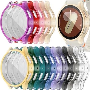 RICHONE 16 Pack Compatible with Samsung Galaxy Watch 7 40mm Screen Protector Case Soft TPU Protective Face Covers Bumper Accessories for Women Men Galaxy Watch7 40MM 16 Colors SML300